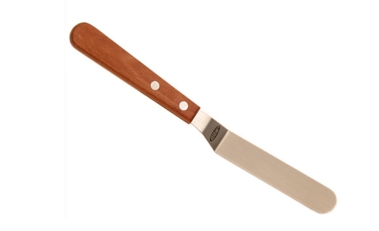 Stainless Steel Offset Palette Knife with Wooden Handle