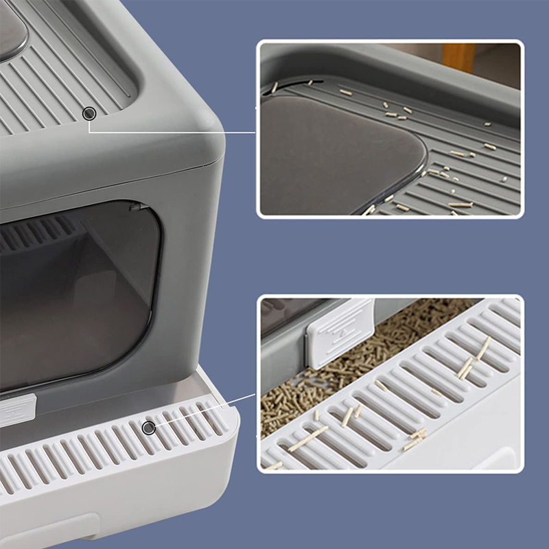 Buy Enclosed Cat Litter Box Grey at Mighty Ape NZ