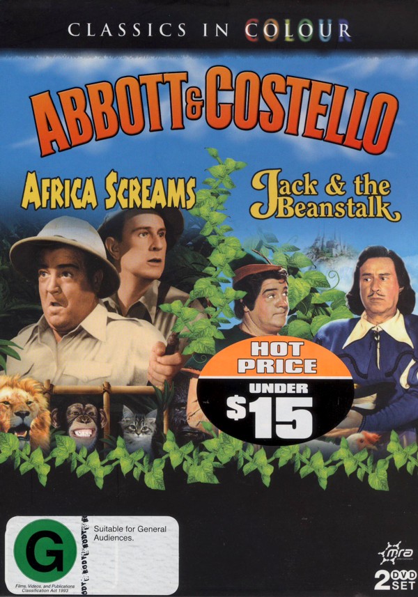 Abbott And Costello - Africa Screams / Jack And The Beanstalk (Classics In Colour) on DVD image