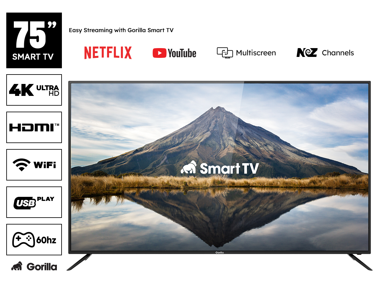 Gorilla 75 4k Uhd Smart Tv At Mighty Ape Nz