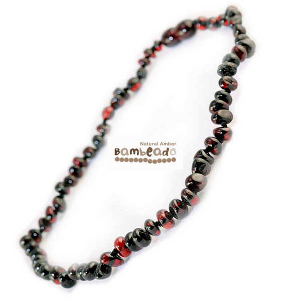 Bambeado Amber Necklace Baby Bud - Dark Cherry image