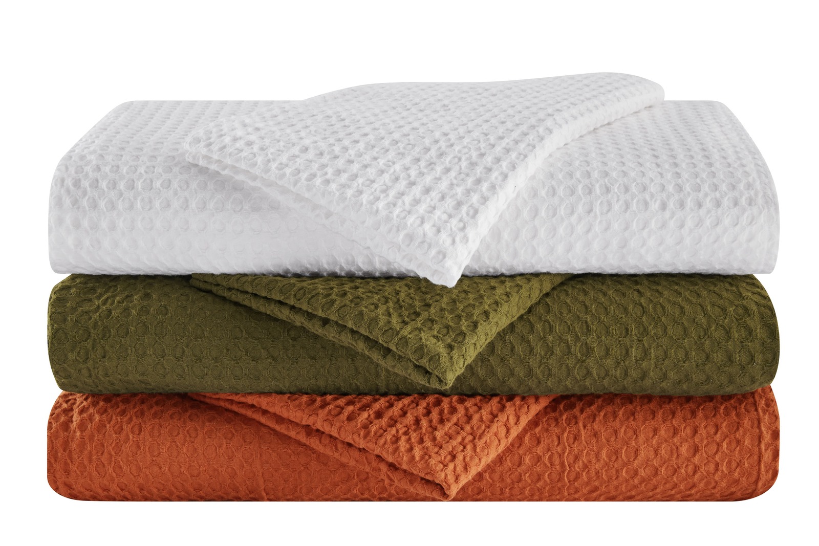 Ovela Deluxe Cotton Waffle Quilt Cover Set (Queen, Terracotta) at