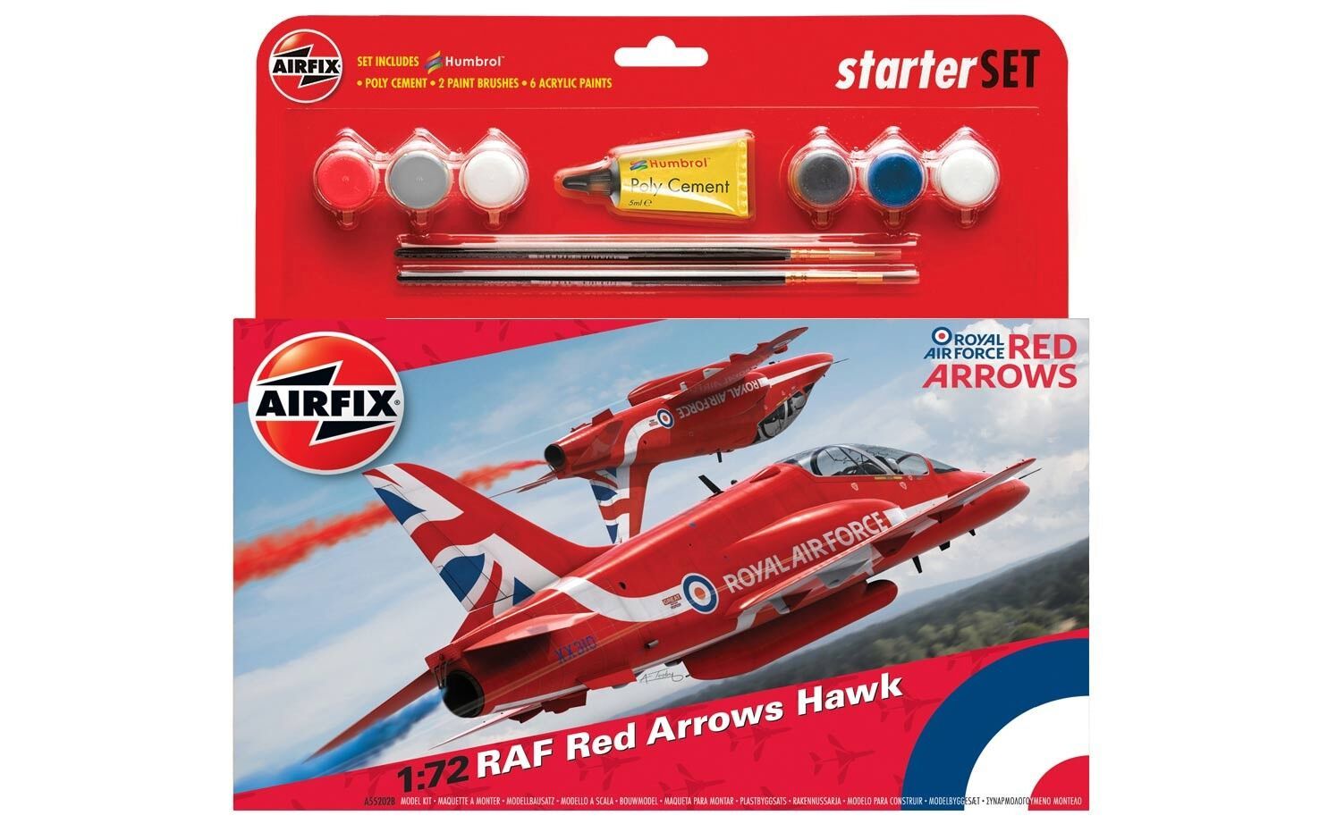 Airfix RAF Red Arrows Hawk Starter Set 1/72 Model Kit image