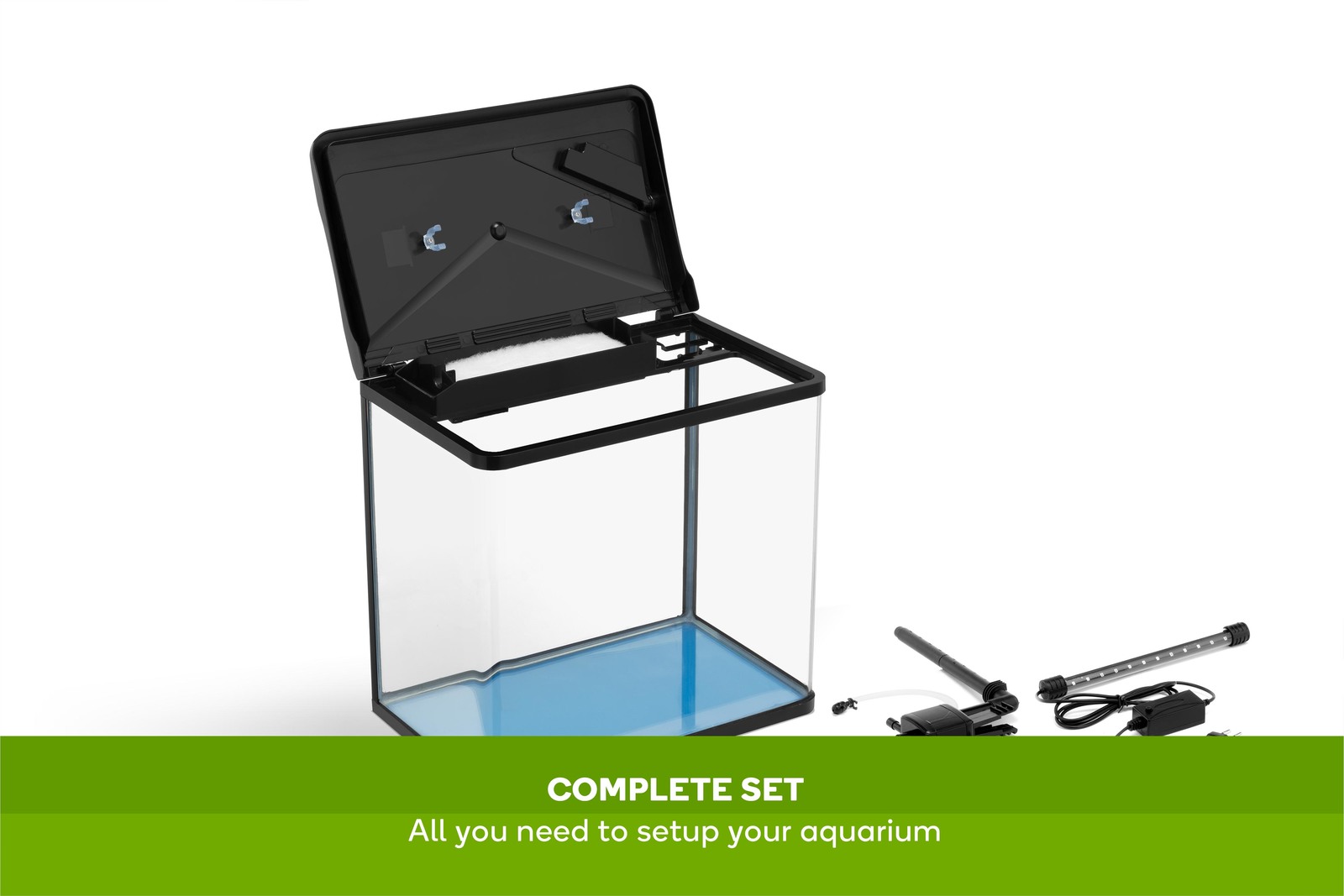 pawever pets curved glass led aquarium fish tank 30l