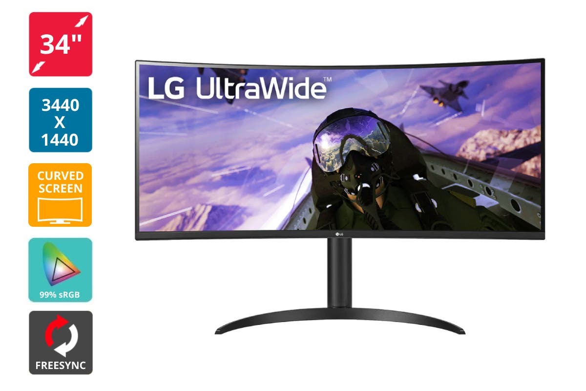 LG 34" Curved Ultrawide WQHD 100Hz VRR Monitor at Mighty Ape Australia