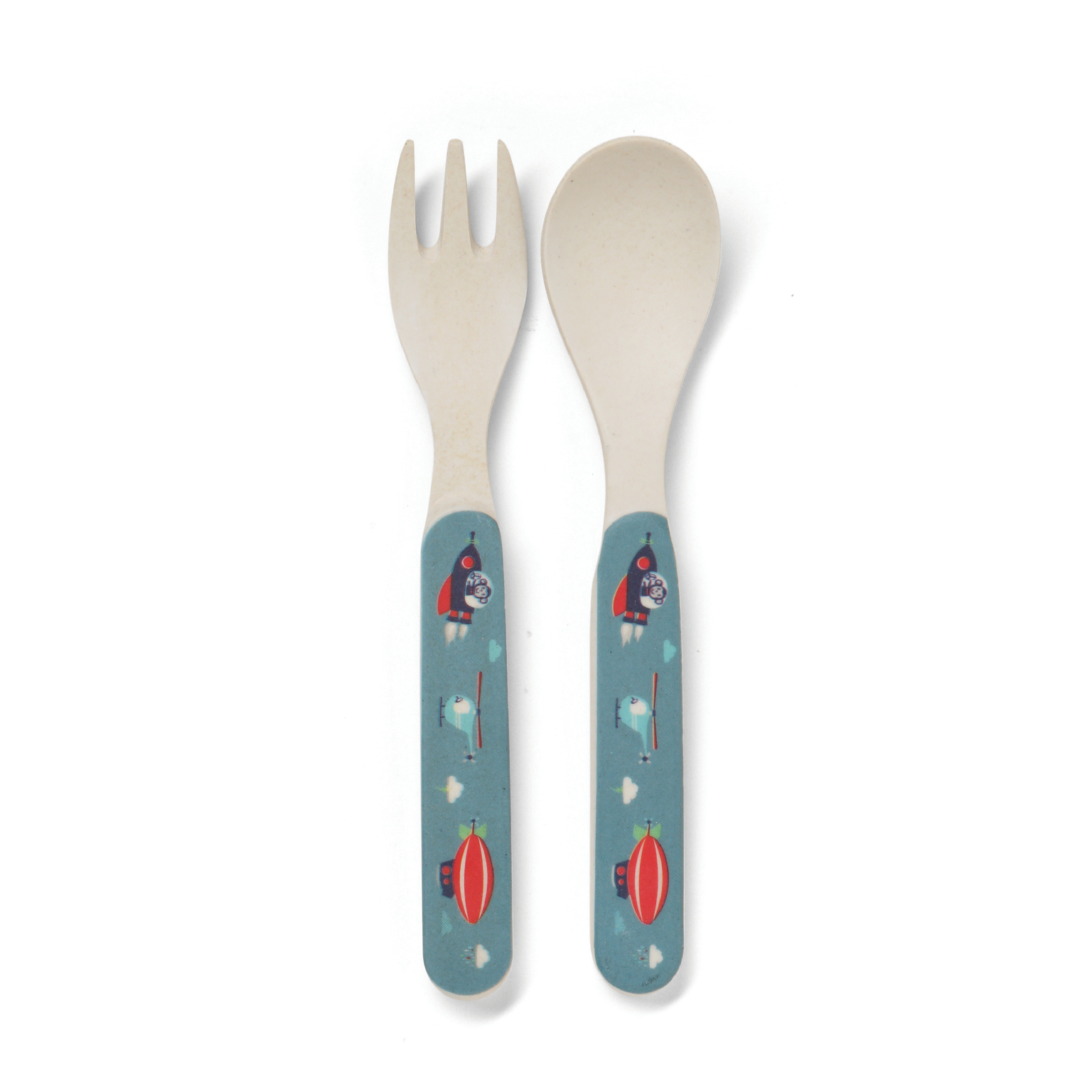 Space Monkey Bamboo Meal Set with Cutlery