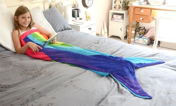 Snug-Rug Rainbow Mermaid Tail Blanket image