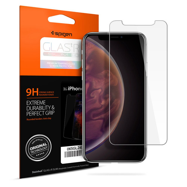 Spigen: Premium Tempered Glass Screen Protector for iPhone XS