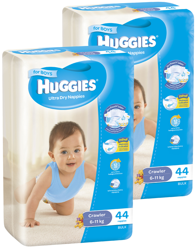 Buy Huggies Nappies Bulk Bundle Crawler Boy 611kg (88) at Mighty Ape NZ