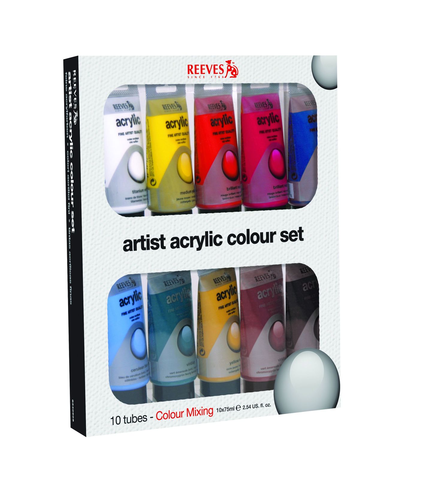 Reeves Fine Acrylic Set of 10 (10x75ml) image