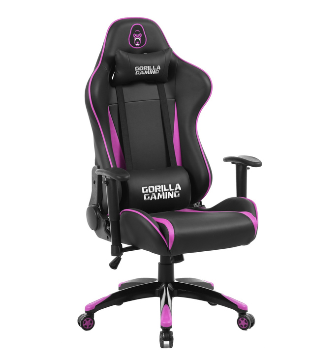 Gorilla Gaming Commander Chair Magenta Black In Stock Buy Now At Mighty Ape Nz