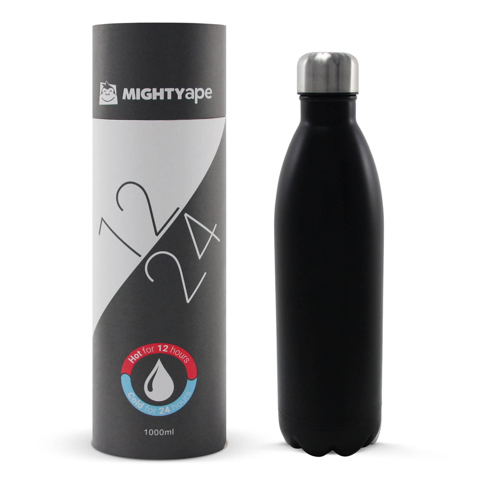 Insulated Stainless Steel Bottle 1L Black