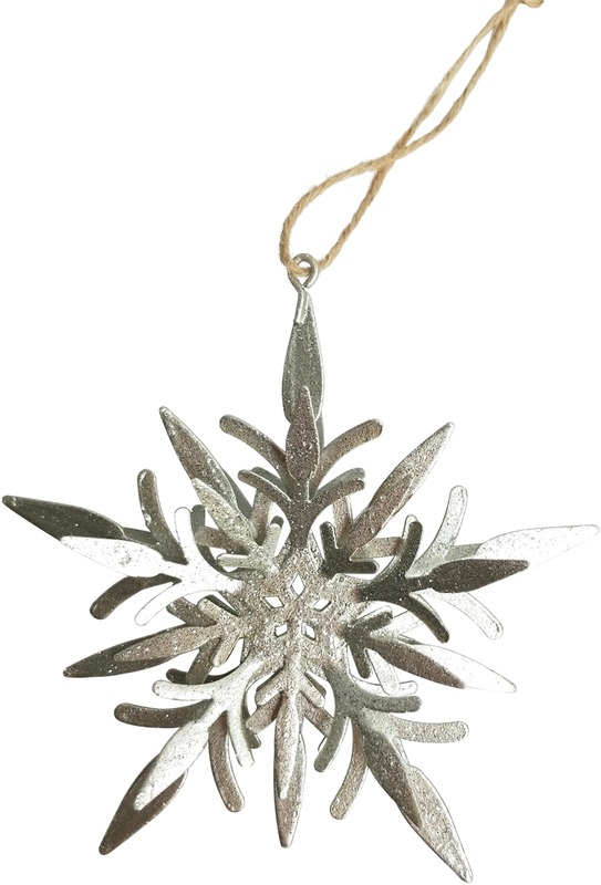 Silver Snowflake Hanging Ornament At Mighty Ape Nz
