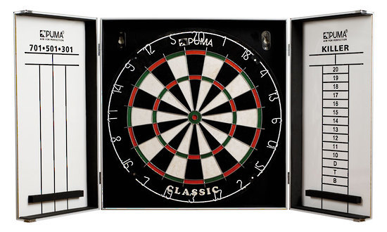 Buy Puma Bristle Dartboard Aluminium Cabinet Set At Mighty Ape