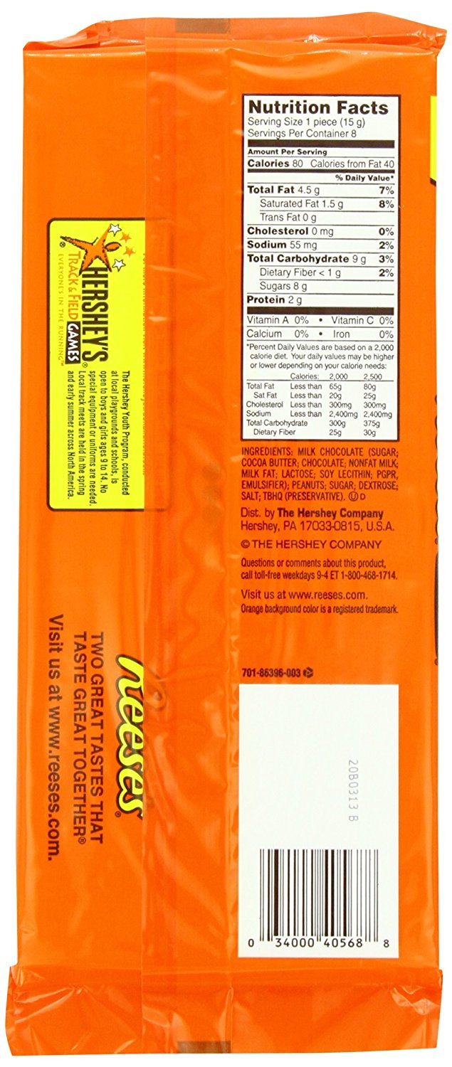 Reese's Peanut Butter Cup 8Pk Snack Size 124g