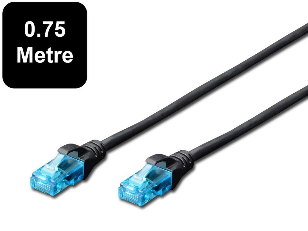 0.75 Digitus UTP Cat5e Network Cable - Black image