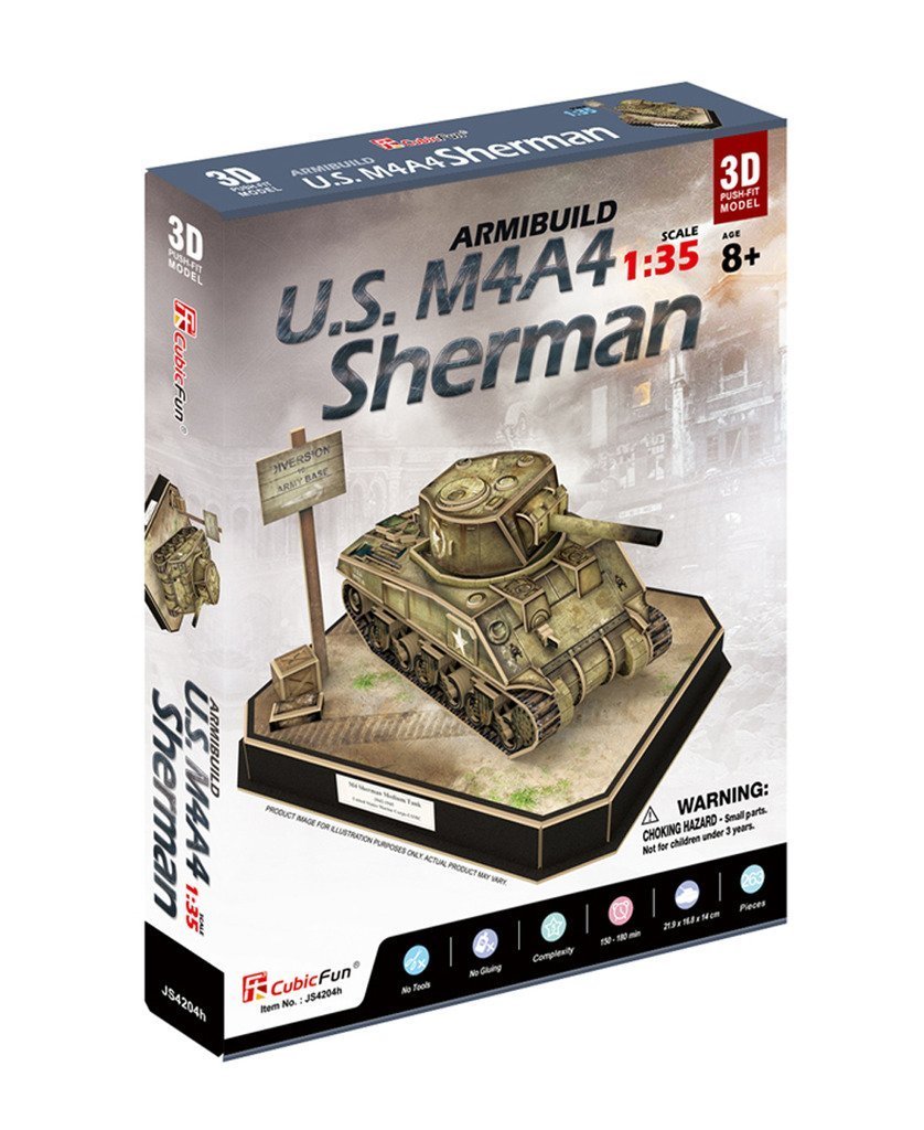 CubicFun: ArmiBuild - US M4A4 Sherman - 263 Piece 3D Puzzle image