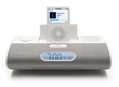 Cygnett GROOVESNOOZE - WHITE - IPOD DOCK ALARM CLOCK RADIO image