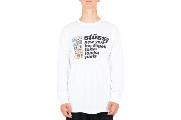 stussy italic collage tee
