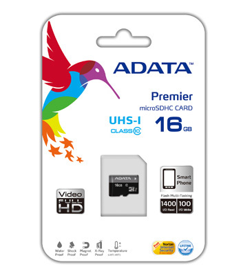 16GB ADATA Premier - MicroSDHC Card (Class 10 UHS-I)