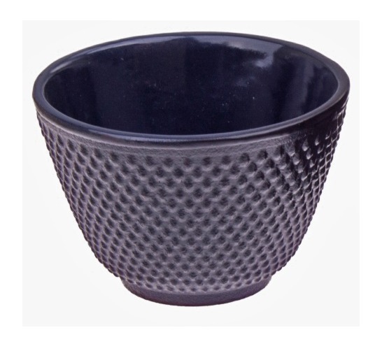 Cast Iron Tea Cup Black Hobnail - Set of 2 image