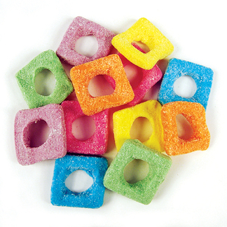 Rainbow Confectionery Sour Squares Lollies Bulk Bag 1kg image