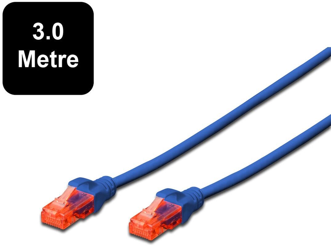 3m Digitus UTP Cat6 Network Cable - Blue