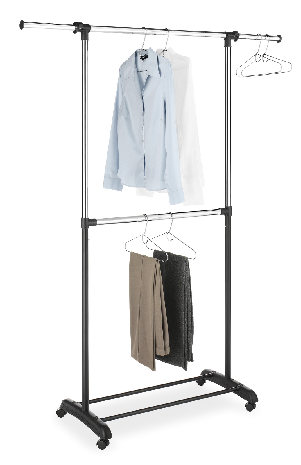 Whitmor Adjustable 2 Rod Garment Rack Black at Mighty Ape NZ