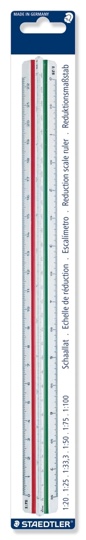 Staedtler: Mars Triangular Reduction Scale Rule - Scales: 1:20, 1:25, 1:33, 1:50, 1:75