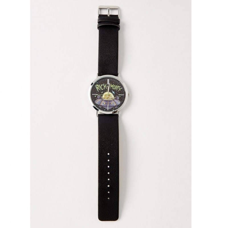 Rick and Morty: Black Leather Strap Watch image