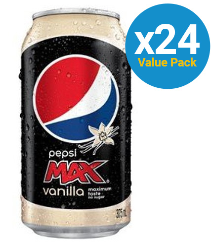 Pepsi Max Vanilla Cans 355ml (24 Pack) image