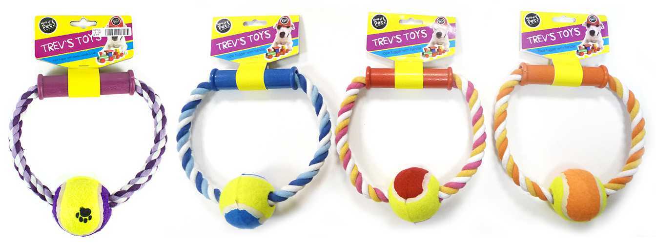 Multi Coloured Ring & Ball Dog Tugs image