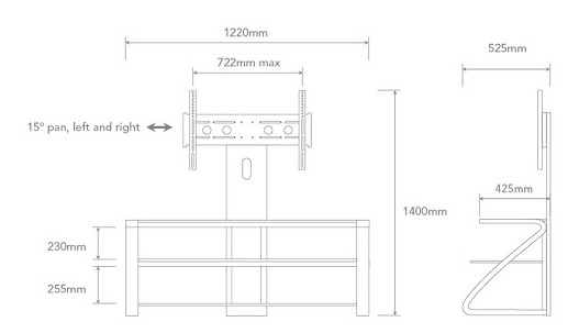 OMP Hikurangi 3 Shelf TV Mount - 37-52" TV's image