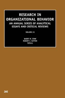 Research in Organizational Behavior: Volume 23 image