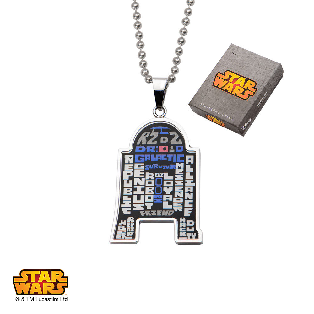 Star Wars R2-D2 Typography Pendant Necklace image