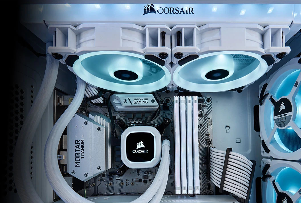 240mm CORSAIR Hydro Series H100i RGB PLATINUM SE AIO CPU Cooler at