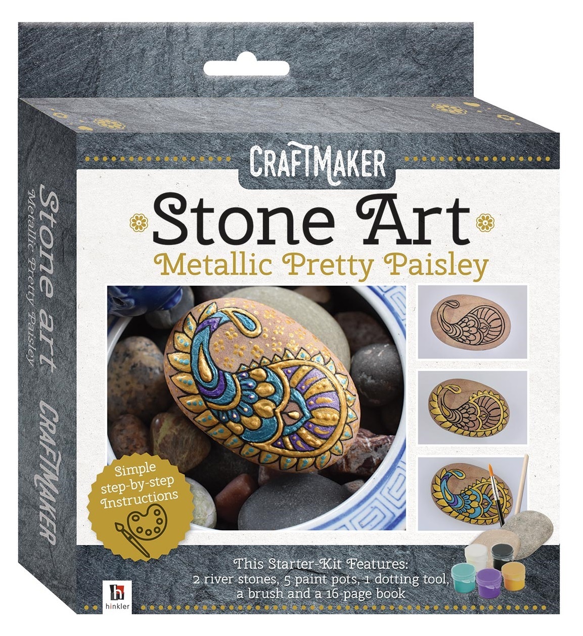 Craftmaker: Metallic Stone-Art Kit - Pretty Paisley