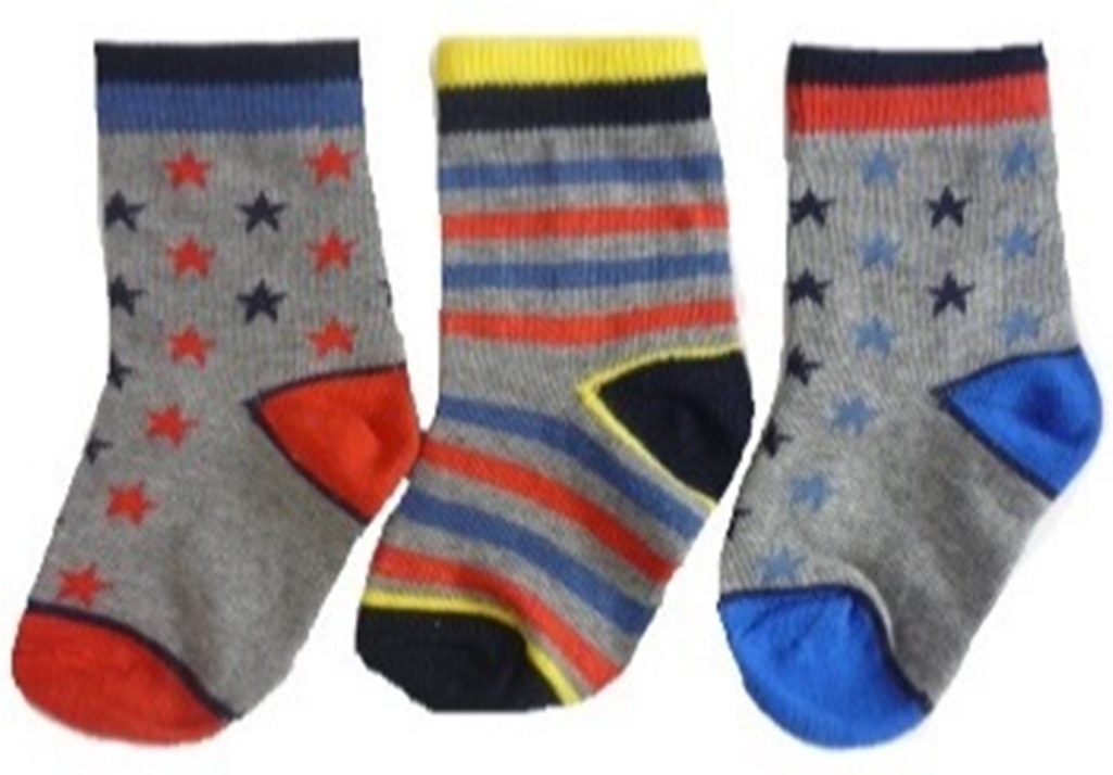 Hi-Hop Stars Boys Socks (0-6 months) - 3 Pack image