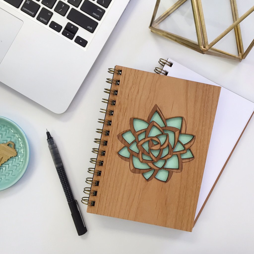 Cardtorial Wooden Journal - Succulent image