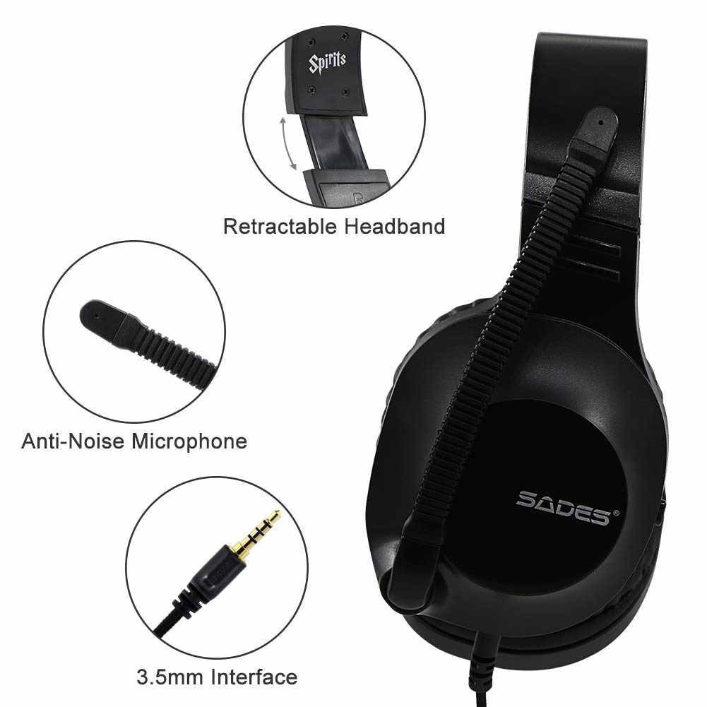 SADES Spirits Universal Gaming Headset (Black) for image