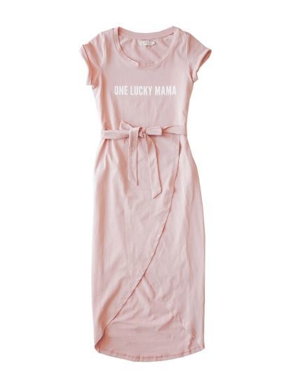 dusty pink t shirt dress