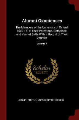 Alumni Oxonienses by Joseph Foster image