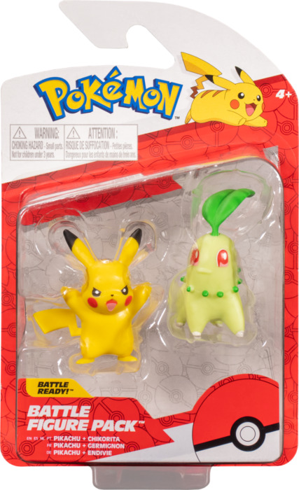 Pokemon: Battle Feature Figure 2-Pack - Pikachu & Chikorita