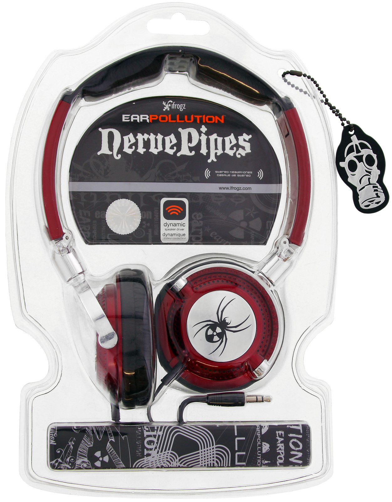 iFrogz Earpollution Nerve Pipe Headphones Red & Chrome at Mighty Ape NZ