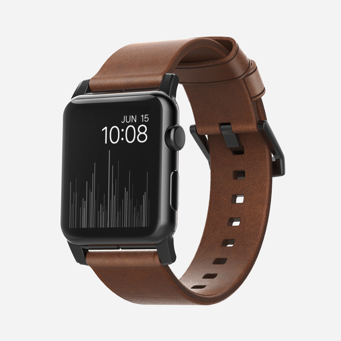 Nomad Horween Leather Strap for Apple Watch 38mm - Modern Build, Black Hardware image