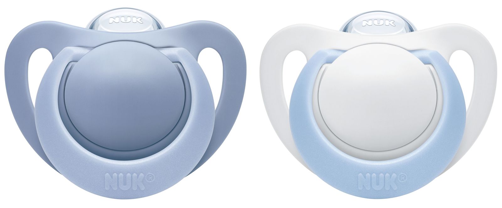 NUK: Genius Silicone Soother - 0-2 Months Blue (2 Pack) image