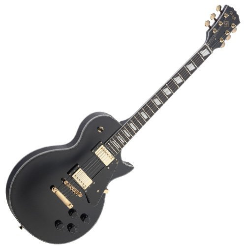 Stagg Les Paul in Black w/gold hardware | at Mighty Ape NZ