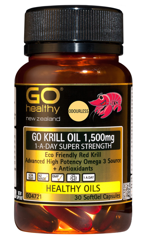 Buy GO Healthy GO Krill Oil 1500mg 1ADay (30caps) at Mighty Ape NZ