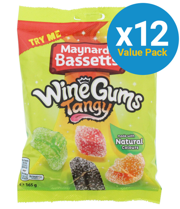 Maynards Bassetts Tangy Wine Gums 165g (12 Pack) at Mighty Ape NZ