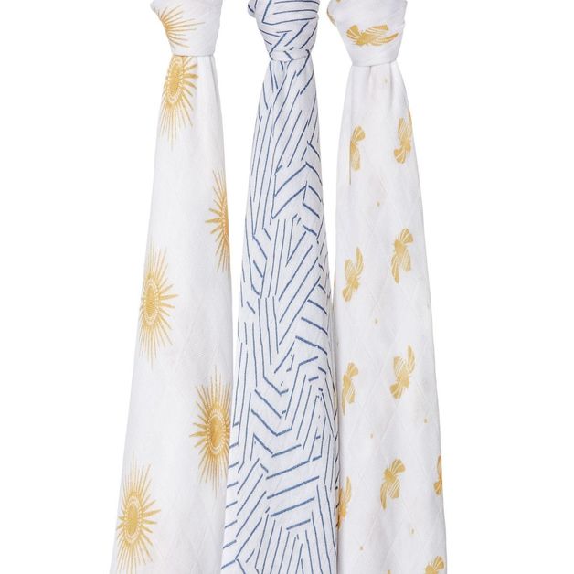 Buy Aden + Anais Silky Soft Bamboo Swaddles Golden Sun (3pk) at
